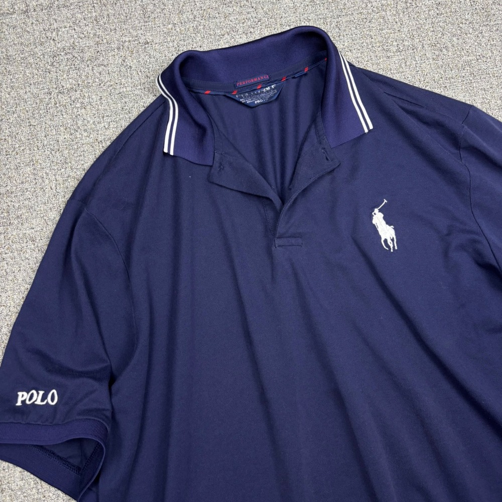 Polo Golf Ralph Lauren Polo Shirt Mens XL Pro Fit Navy Blue Pima Cotton Blend